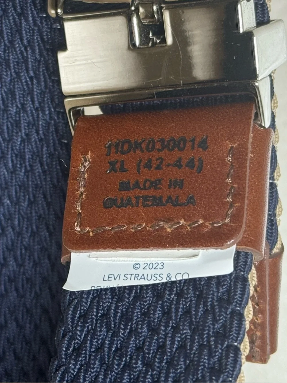Men's Dockers® 2-in-1 Reversible Khaki/Navy Stretch Braided Web Mens Belt Sz XL